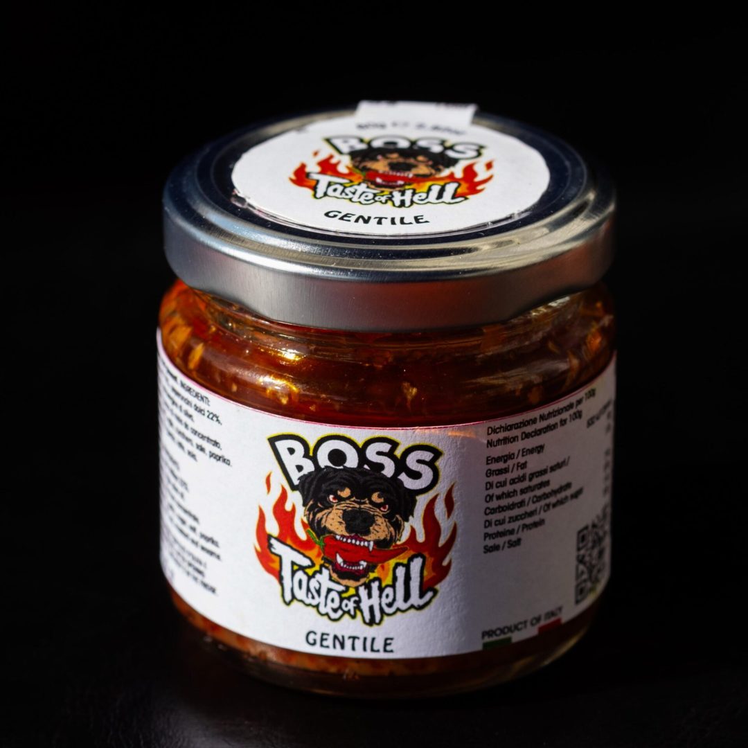 Barattolo salsa piccante gentile di Boss Taste of Hell