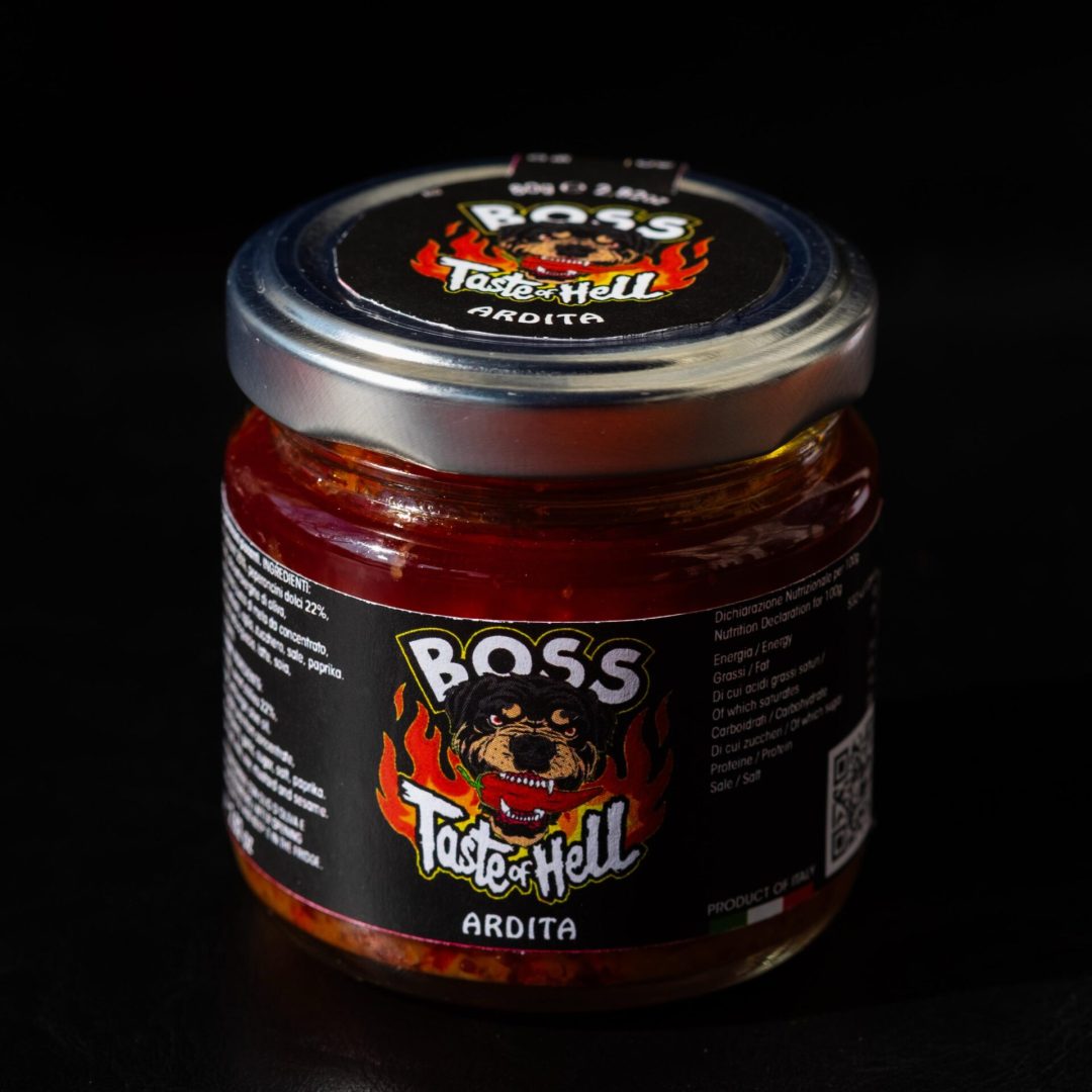 Vasetto salsa piccante Ardita - Etichetta nera